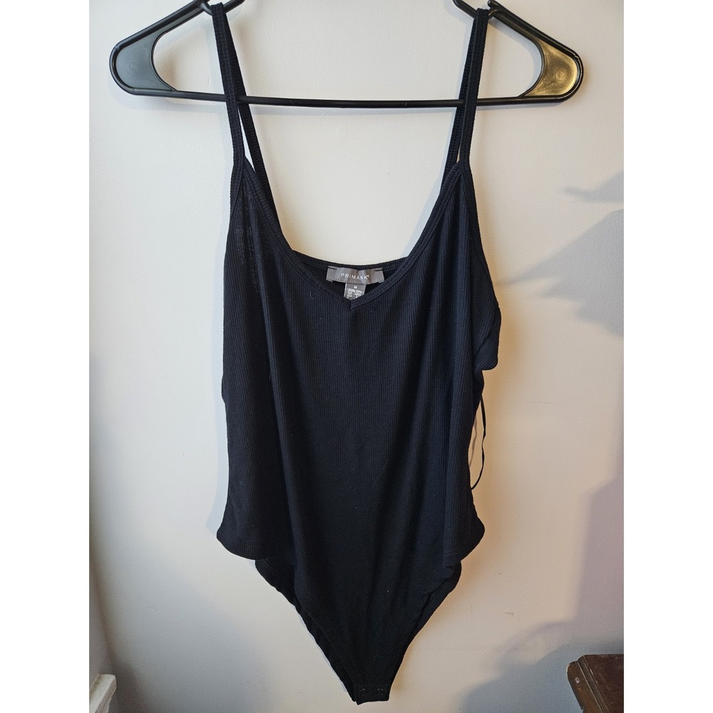 Primark Womensβ Black Ribbed Stretchy Tank Top Bodysuit Sz Small NWT